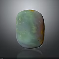 Natural Polished Stone With Green Orange And White Smooth Color Patterns
