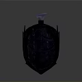 Detailed Dark Purple Spiked Weapon Helmet With Purple Runes 3D Model Mystical Combat Style