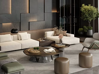 Minotti Modern Italian Sofa Combo 3d model