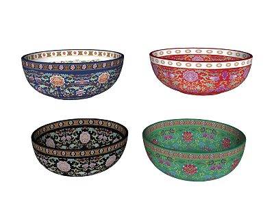 New Chinese Fruit Plate Wash Basin 3d model New Chinese Fruit Plate Wash Basin 3d model