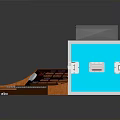 Modern Orange And Blue Household Living Items Featuring Electronic Keyboard And Display Device