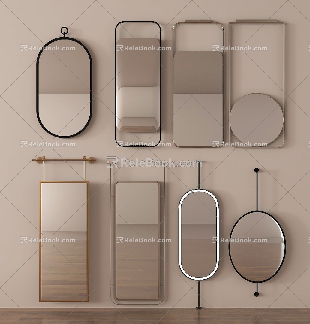 Modern Mirror Bathroom Mirror Cosmetic Mirror Decorative Mirror Full-length Mirror Bathroom Mirror 3d model