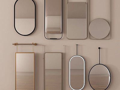 Modern Mirror Bathroom Mirror Cosmetic Mirror Decorative Mirror Full-length Mirror Bathroom Mirror 3d model