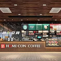 Modern Café Interior With Wooden Ceiling And Bar Counter Menu Boards Design