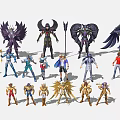 Game and Movie Characters Action Figures With Detailed Armor Wings and Weapons