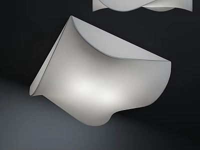 Two Modern Ceiling Lights with White Curved Shape and Soft Illumination in Contemporary Design 3d model