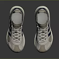 Stylish Gray Blue Striped Sports Shoes With White Laces And Comfortable Sole