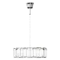 Elegant Modern Glass Chandelier With Suspended Chain And Vertical Panel Design Elements 3d model