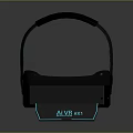 Modern VR Headset Device With Black Frame And Blue Accents 3d model