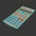 Blue And White Scientific Calculator With Clear Display Screen And Numeric Buttons