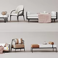 New Chinese-style chaise longue 3d model