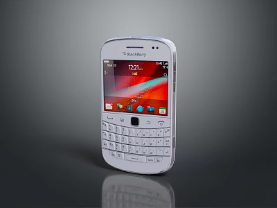 BlackBerry Classic Mobile Phone With QWERTY Keyboard White Body And Screen 3d model