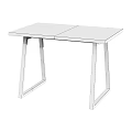 Modern Minimalist Table with Gray Wooden Tabletop and Black Metal Legs