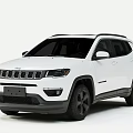 White Jeep SUV With Modern Design Black Wheels And Seven Slot Grille