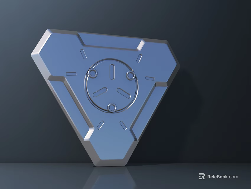 Commercial Equipment Featuring Polygonal Blue Surface Central Instrument Dial And Metallic Frame 3d model