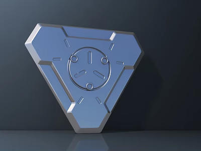 Commercial Equipment Featuring Polygonal Blue Surface Central Instrument Dial And Metallic Frame 3d model