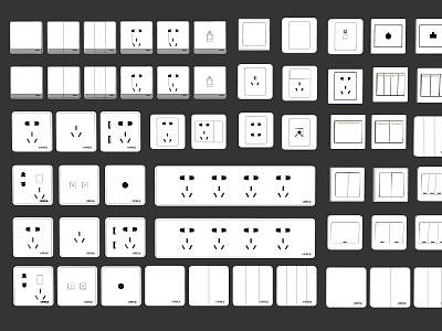 Various Modern Electrical Switch Panels With Different Designs And Functions 3d model