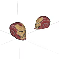 Red And Gold Iron Man Helmet Miniature Models For Collectors