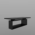 Modern Minimalist Black Desk With Sleek Surface And Open Shelf Base 3d model