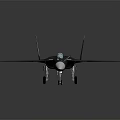 Detailed Black Military Fighter Jet Model With Red Star Markings And Cockpit
