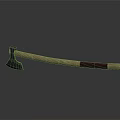 Traditional Axe Weapon With Metal Head And Light And Dark Wooden Handle On Gray Background