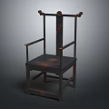 Traditional Chinese Style Wooden Chair With Classic Backrest And Armrests Design