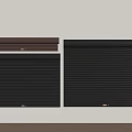 Dark Brown And Black Roller Blinds For Home Window Decor On White Wall 3d model