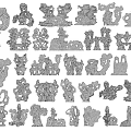 Stone Wood Decorative Carvings With Various Intricate Shapes For Home Decor