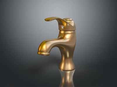 High Quality Golden Faucet Hardware Tools Featuring Modern Design And Polished Surface 3d model