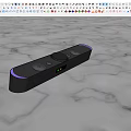 Sleek Black Soundbar with Slim Design Blue LED Light for Modern Home Audio Experience