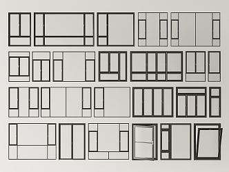 modern floor-to-ceiling windows 3d model