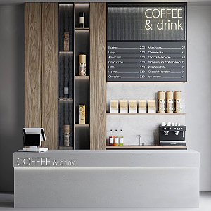 Modern Cashier Cafe Coffee Bar Coffee Bar Coffee Maker 3d model