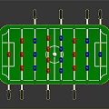 Electronic Table Football Game Featuring Green Field Colorful Players And Mini Tabletop Design