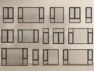Modern windows casement windows floor-to-ceiling windows bay windows doors and windows 3d model