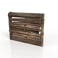 Rustic Wooden Pallet Structure With Weathered Slats And Solid Wooden Frames