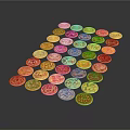 Colorful Various Topped Pizzas Arranged In Creative Pattern On Dark Background