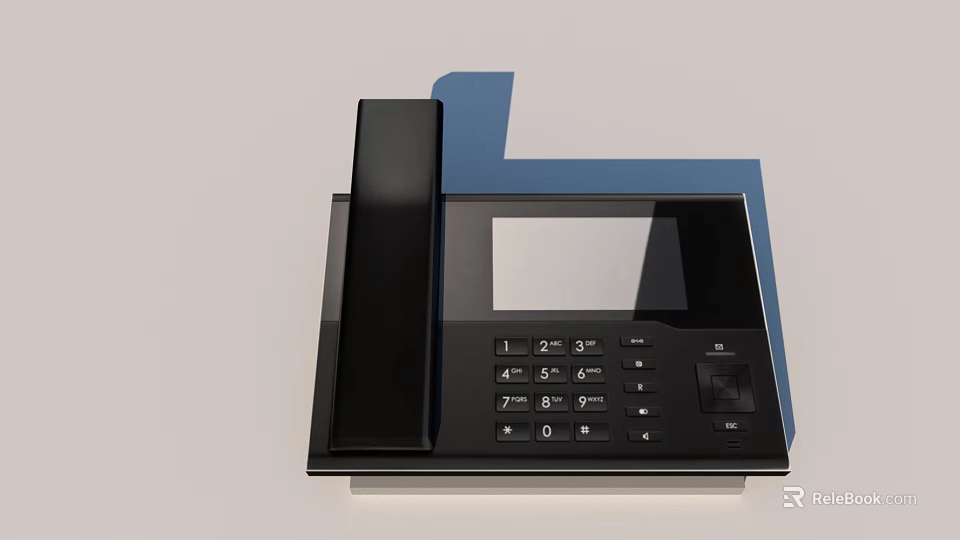 Modern Digital Communication Device With Black Handset Display Screen And Numeric Keypad 3d model 