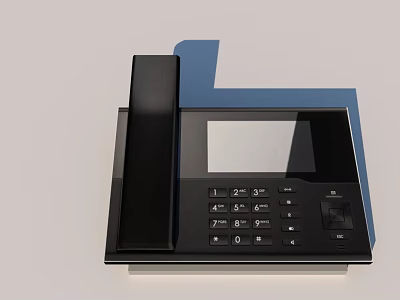 Modern Digital Communication Device With Black Handset Display Screen And Numeric Keypad 3d model