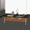 Middle Ancient Solid Wood Coffee Table 3d model