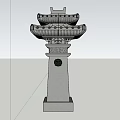 Enclosed Wall I Courtyard Gate Ancient Building Style 3d model