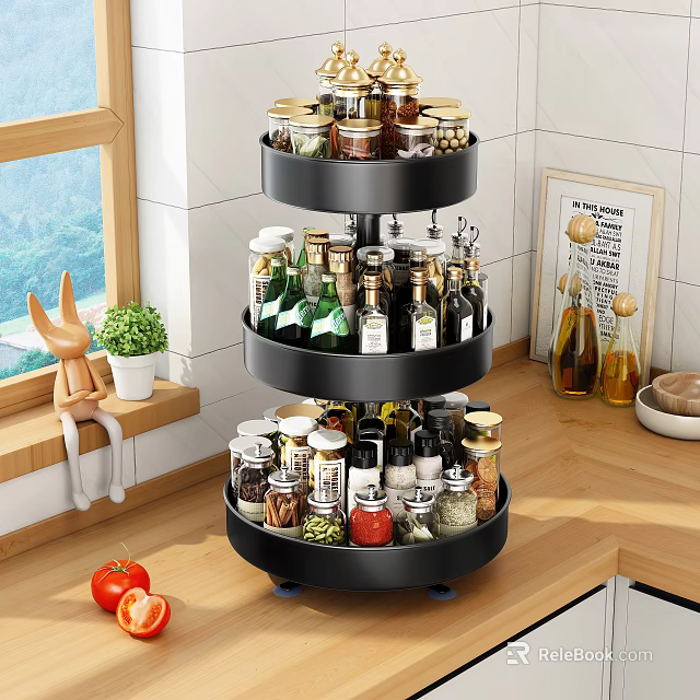 Modern Bathroom Cabinet Rack With Multi Layer Storage For Toiletries And Organizers 3d model 