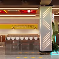 Modern Hotpot Restaurant Open Design With Neon Lights Marble Bar And Glass Windows