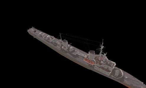 modern warship battleship destroyer 3d model