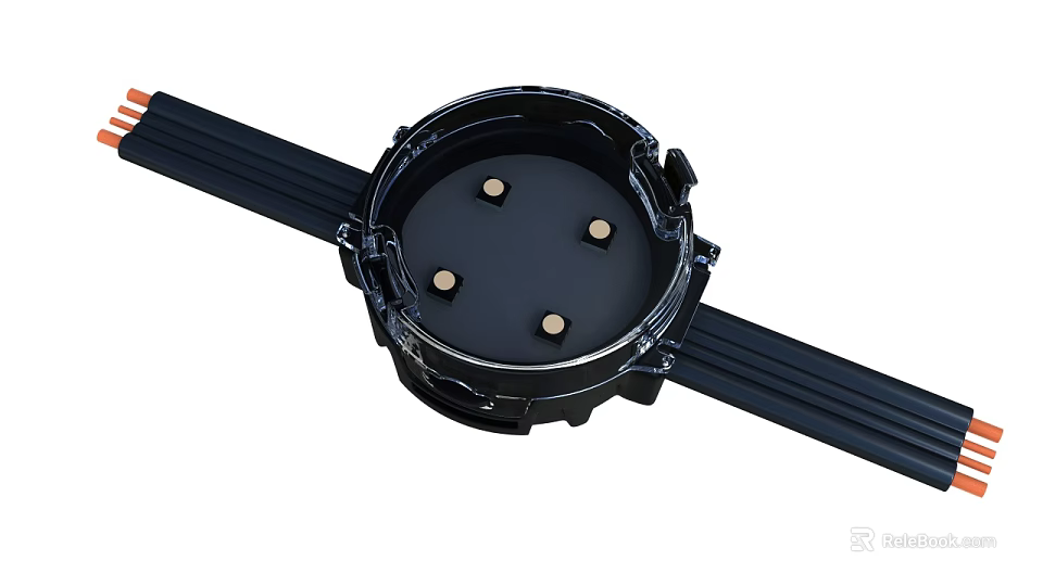 Industrial Equipment Mechanical Circular Component With Connecting Belt And Metal Bolts 3d model 
