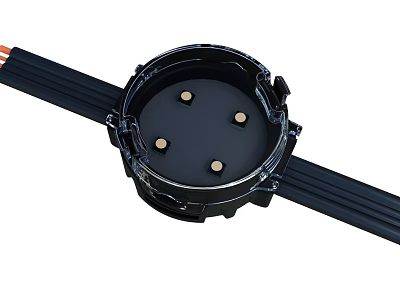 Industrial Equipment Mechanical Circular Component With Connecting Belt And Metal Bolts 3d model
