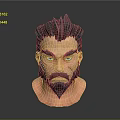 Man With Spiky Black Hair Thick Beard And Fierce Expression
