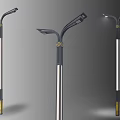 Public Facility Modern Street Light With Metal Pole Decorative Golden Accent And Illuminated Top