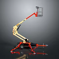 Orange Yellow Mobile Telescopic Boom Aerial Lift Work Platform With Stabilizer Legs