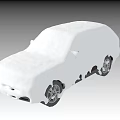 Snow Covered Car Outdoor with Visible Wheels in Winter Scenic View