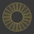 Decorative Circular Mirror With Radial Striped Design For Modern Home Interior Decor